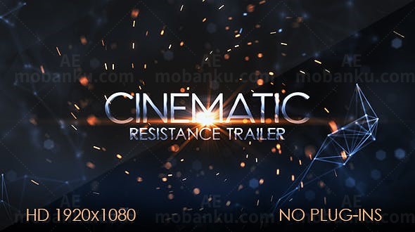 点线抽象粒子背景文字宣传片开场AE模板