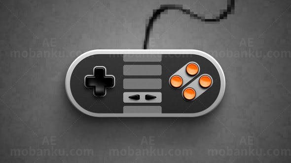 游戏手柄标志动画AE模板