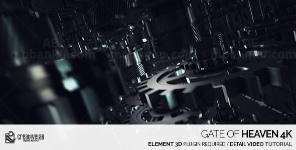 三维钢铁齿轮标志动画AE模板