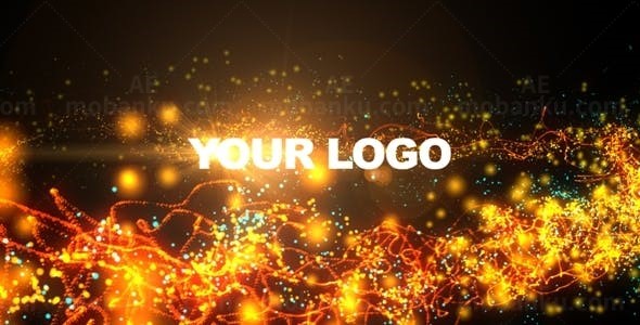 粒子火光动画揭示标志AE模板