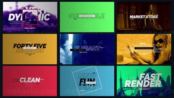 创意文字动画视频片头AE模板