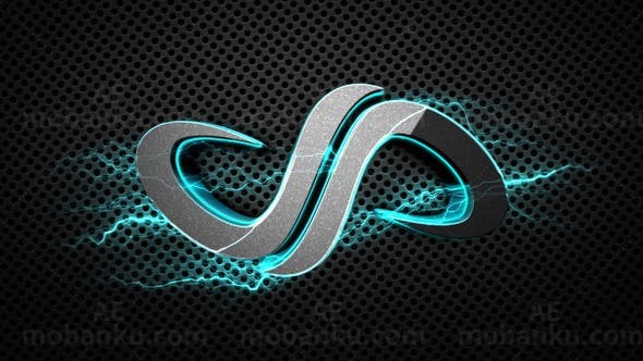 能量电流描边标志动画AE模板