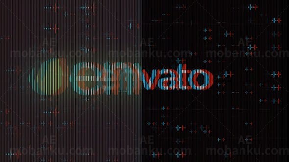 信号损坏噪波标志动画AE模板