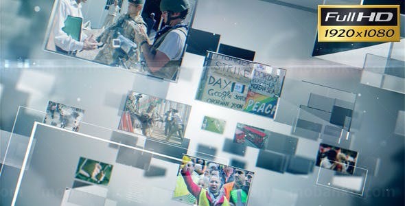 三维空间展示今日世界栏目片头包装AE模板