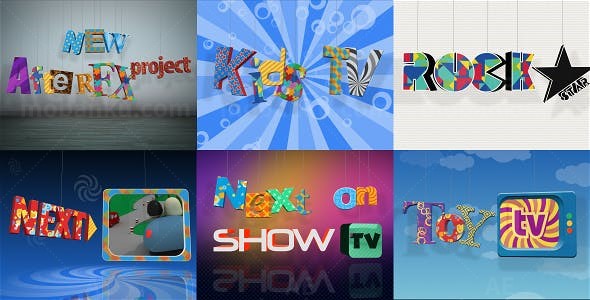 绳子悬挂文字综艺片头动画AE模板