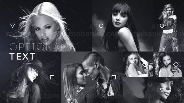 黑白时尚艺术感图片人物介绍包装片头AE模板