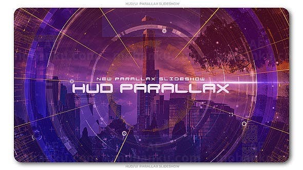 科技感视差图片开场AE模板