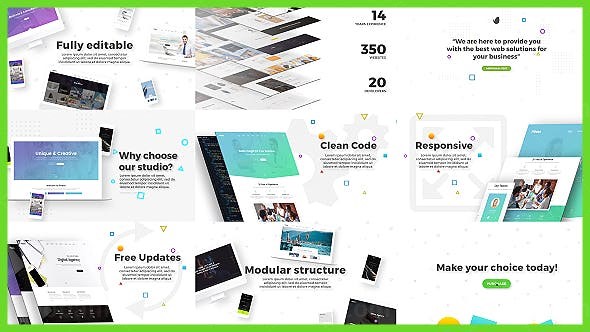 网站介绍宣传片头包装AE模板