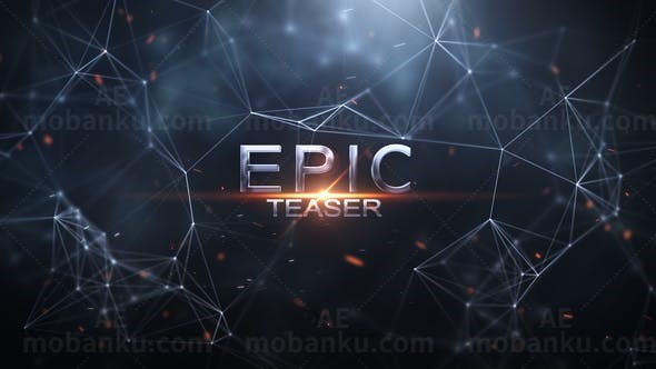 大气点线粒子文字宣传片AE模板