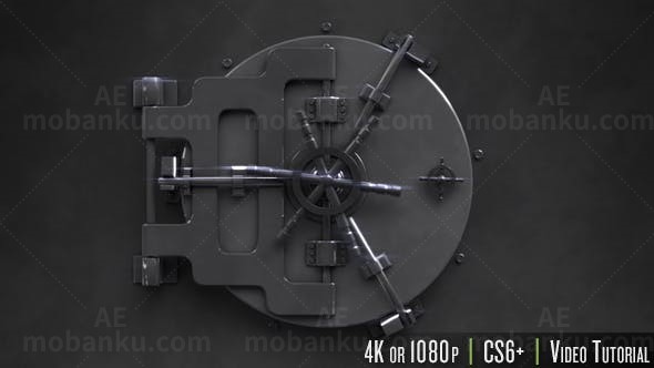 保险柜开锁Logo动画AE模板