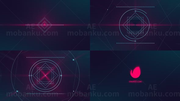 信号损坏图形Logo动画AE模板