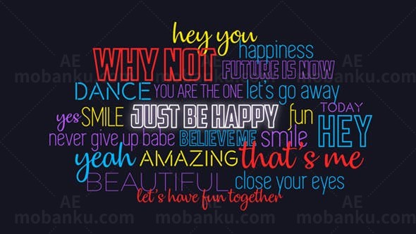 歌词语音文字排版展示AE模板