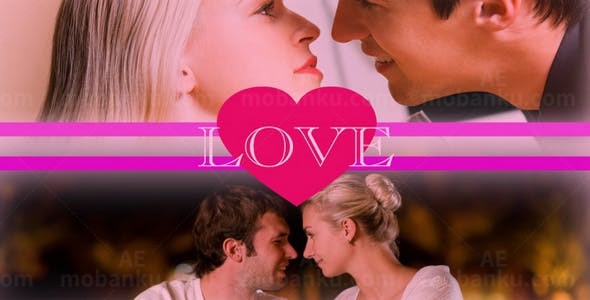 时尚爱情照片幻灯片展示AE模板