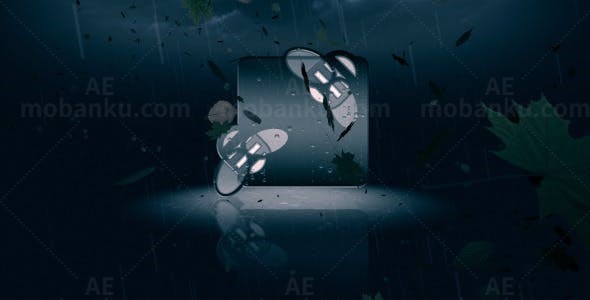 雨天标志展示AE模板