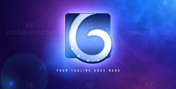 蓝色明亮企业标志展示AE模板