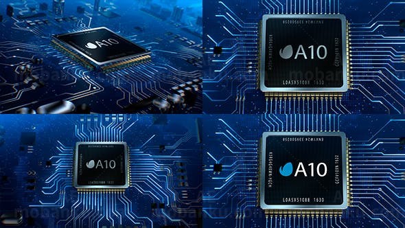 微型电路板电路Logo动画AE模板