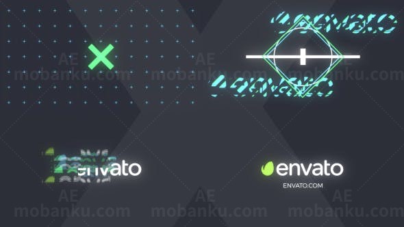 信号损坏图形Logo动画AE模板