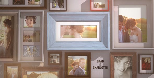 优雅相框照片墙幻灯片AE模板