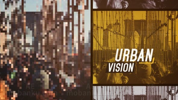 城市生活分屏视频片头AE模板