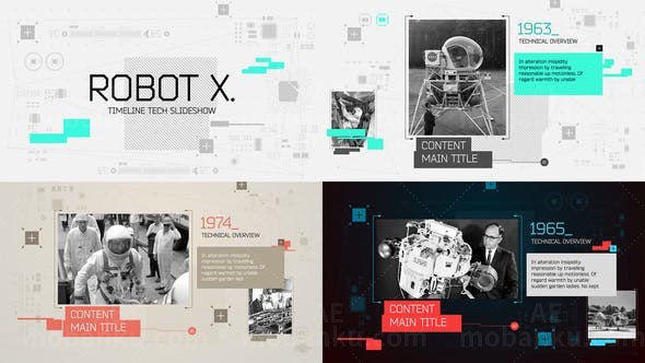 科技感时间线图片介绍开场AE模板