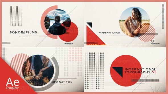 创意图形排版图片开场片头AE模板