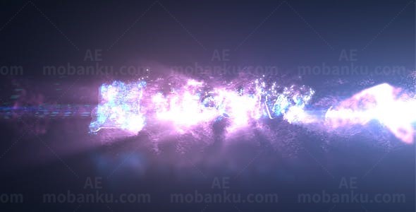 能量爆炸粒子烟雾效果揭示标志AE模板