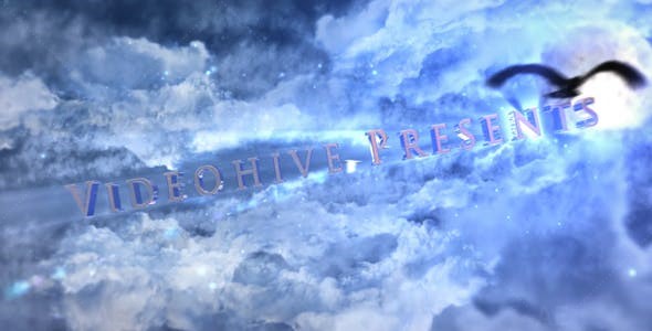 三维云层穿梭文字图片开场AE模板