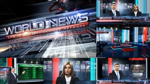 三维舞台场景新闻栏目包装AE模板