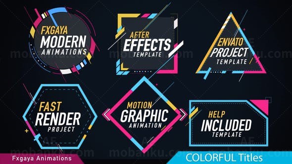 时尚图形文字标题动画AE模板