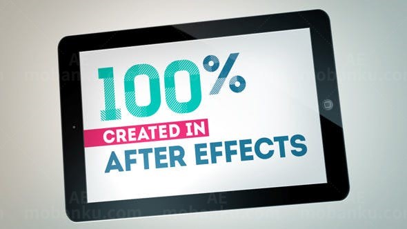 简洁简单平板电脑三维空间展示AE模板