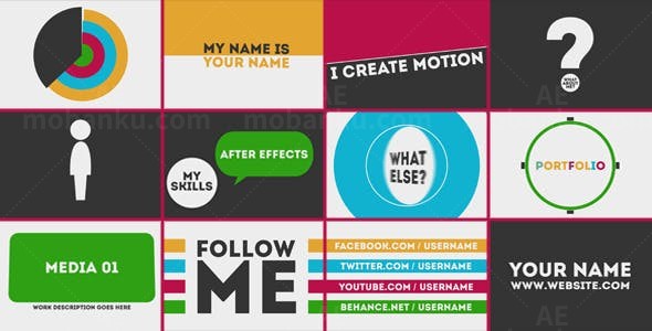 创意文字动画介绍片头AE模板