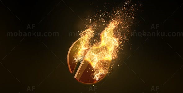 三维火焰燃烧Logo演绎动画AE模板