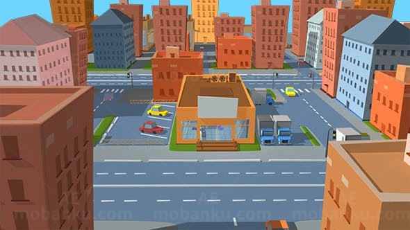 卡通商店文字展示AE模板