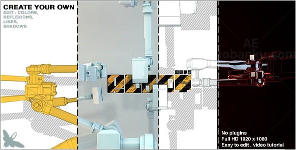 三维机械手臂Logo动画AE模板