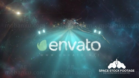 三维银河飞船Logo演绎动画AE模板