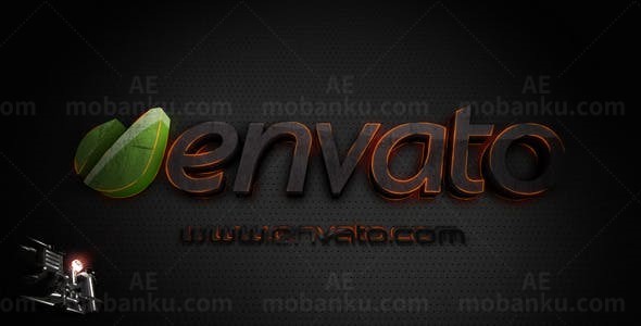 黑色背景虹光闪烁揭示标志AE模板