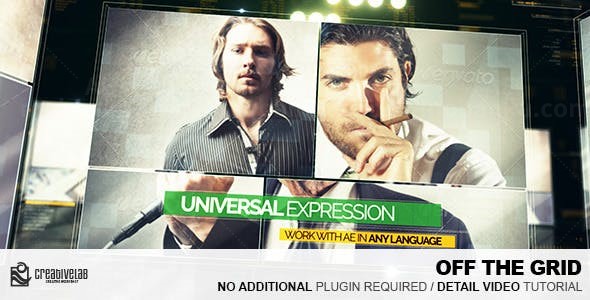 科技感三维空间图片展示片头AE模板