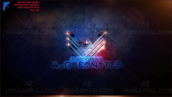 大气游戏电影描边Logo演绎动画AE模板