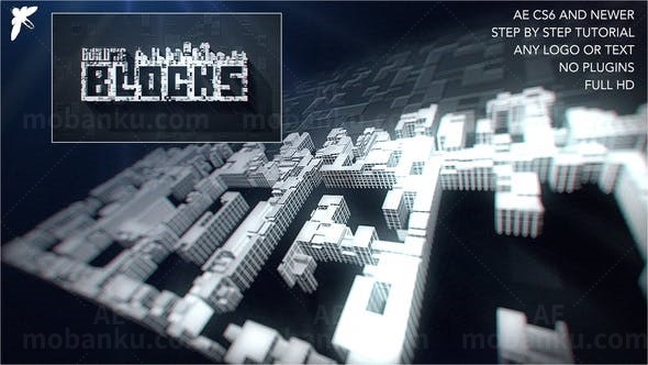 三维城市生长Logo演绎动画AE模板