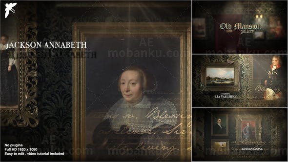 西方相框复古相册照片墙开场AE模板