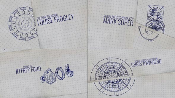 素描纸张翻页片头动画AE模板