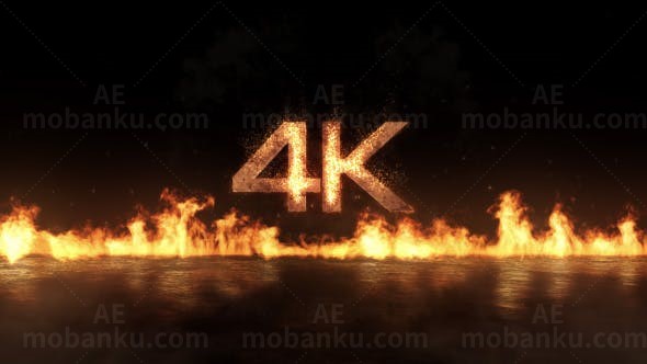 火焰燃烧标志展示AE模板