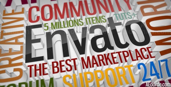 3D文字标志开场AE模板