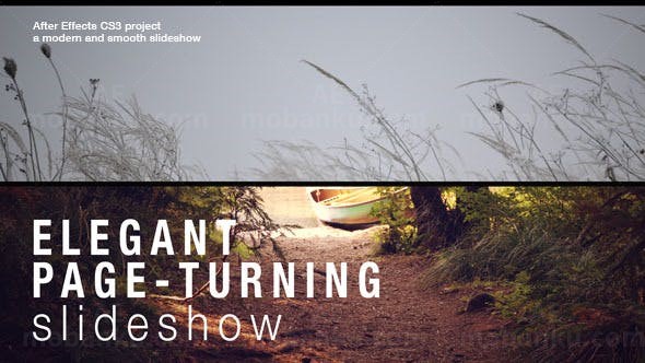 折叠翻转幻灯片图片展示AE模板