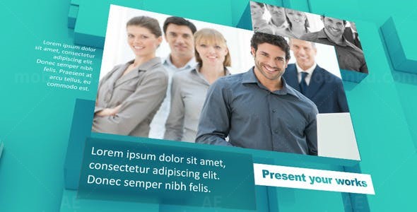 三维立方体商业片头AE模板