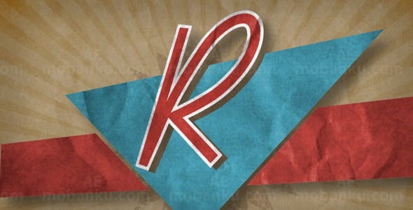 复古风格褶皱纸张文字标题展示AE模板