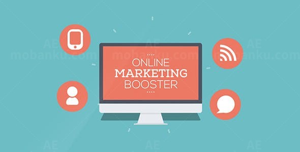 扁平商务网站推广AE模板