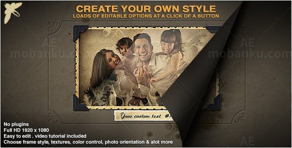 家庭相册照片展示AE模板