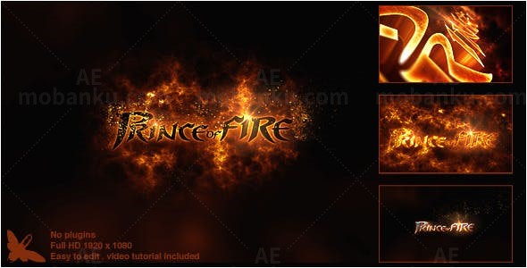 三维火焰Logo动画AE模板