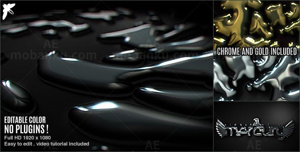 液态金属Logo动画AE模板